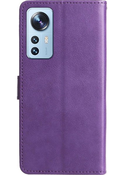 Kart Yuvası Klasik Düz Renk Iş ile Xiaomi 12 Lite Için Flip Case (Yurt Dışından)