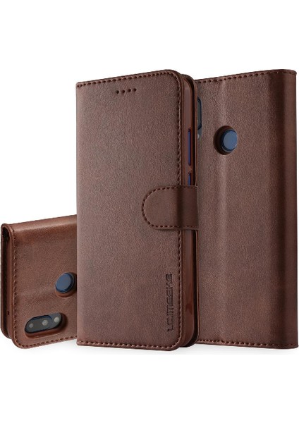 Tutucu Kart Yuvaları ile Huawei P20 Lite Için Kılıf Cüzdan Buzağı Doku Flip (Yurt Dışından)