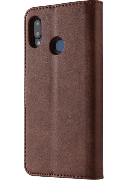 Tutucu Kart Yuvaları ile Huawei P20 Lite Için Kılıf Cüzdan Buzağı Doku Flip (Yurt Dışından)