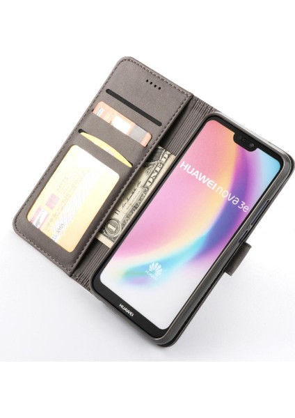 Tutucu Kart Yuvaları ile Huawei P20 Lite Için Kılıf Cüzdan Buzağı Doku Flip (Yurt Dışından)