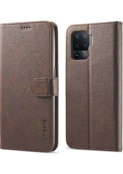 Oppo A94 4g/oppo 5 Lite/reno5 F Buzağı Doku Yatay Flip Case Için Kılıf (Yurt Dışından)