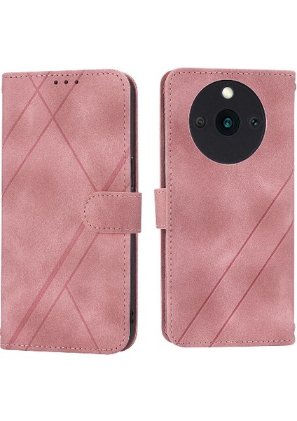 Realme 11 Pro Için Kickstand Durumda Tam Koruma Pu Deri Kayış (Yurt Dışından)