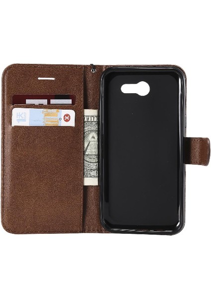 Samsung Galaxy J3 2017 Için Flip Case Kart Yuvası ile Yüksek Kaliteli Deri (Yurt Dışından)