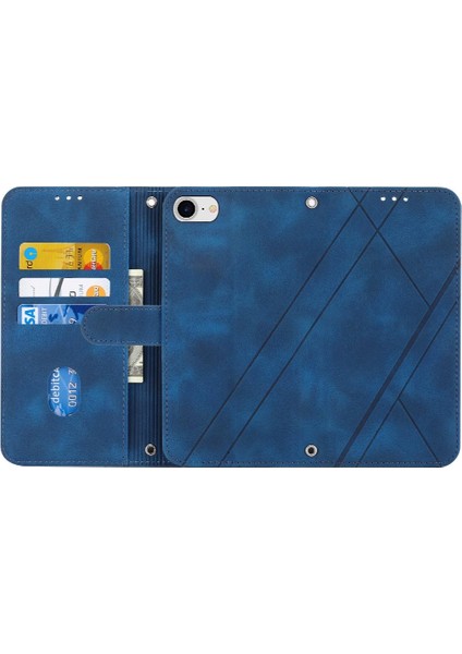 Filp Durumda iphone 6/7 /8 Bilek Kayışı Pu Deri Kapak El Cüzdan Kartı (Yurt Dışından)