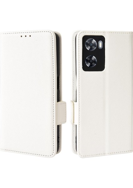 Oppo Için Kılıf A57 4G/A77 4G/A77S Kart Yuvaları Tutucu Manyetik Yan Toka Pu (Yurt Dışından)