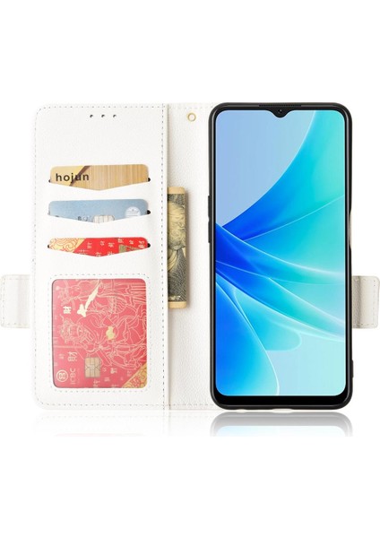 Oppo Için Kılıf A57 4G/A77 4G/A77S Kart Yuvaları Tutucu Manyetik Yan Toka Pu (Yurt Dışından)