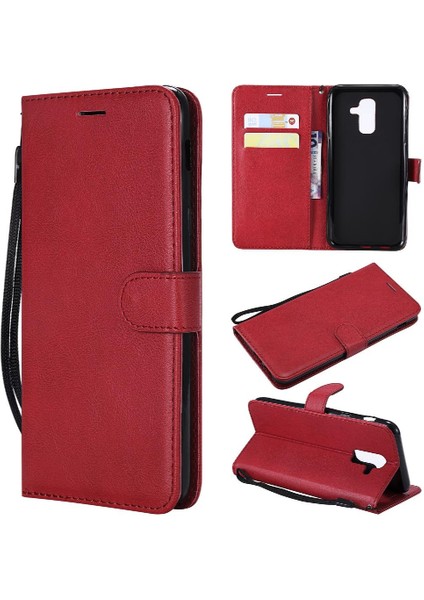 Samsung Galaxy A6 Artı 2018 Yüksek Kaliteli Deri Iş Için Flip Case (Yurt Dışından)
