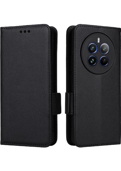 Realme 12 Pro Artı Yan Toka Pu Deri Cüzdan Kart Yuvaları Için Kılıf (Yurt Dışından)