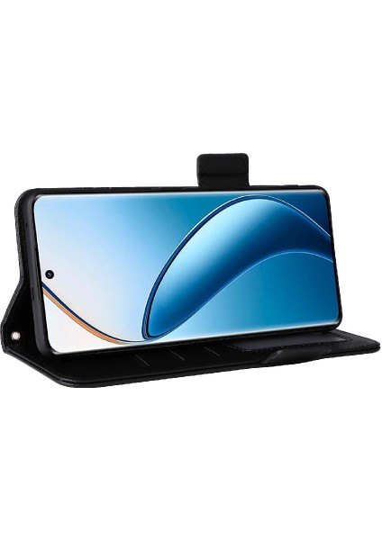 Realme 12 Pro Artı Yan Toka Pu Deri Cüzdan Kart Yuvaları Için Kılıf (Yurt Dışından)