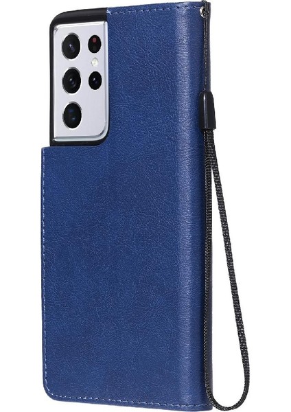 Kart Yuvası Klasik Düz Renk ile Samsung Galaxy S21 Ultra Için Flip Case (Yurt Dışından) indirimleri