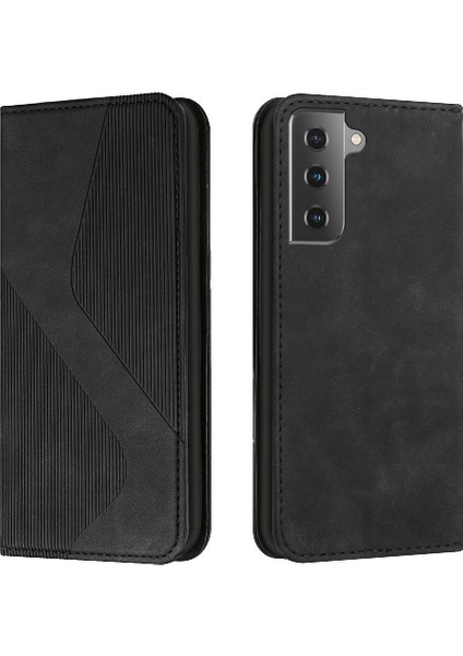 Samsung Galaxy S21 Için Kılıf Folio Kapak Manyetik Pu Deri Cüzdan Kart (Yurt Dışından)