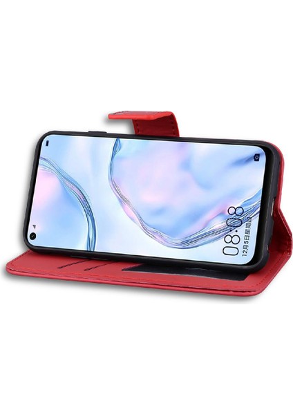 Huawei P40 Lite Için Flip Case Deri Kılıf Kapak Kapak Basit Iş (Yurt Dışından)
