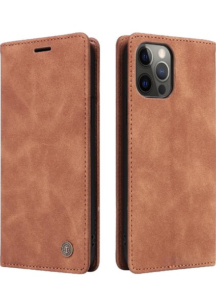 Iphone 12 Için Flip Case Pro Max Cüzdan Darbeye Kapak Kapak Basit Kılıf (Yurt Dışından)