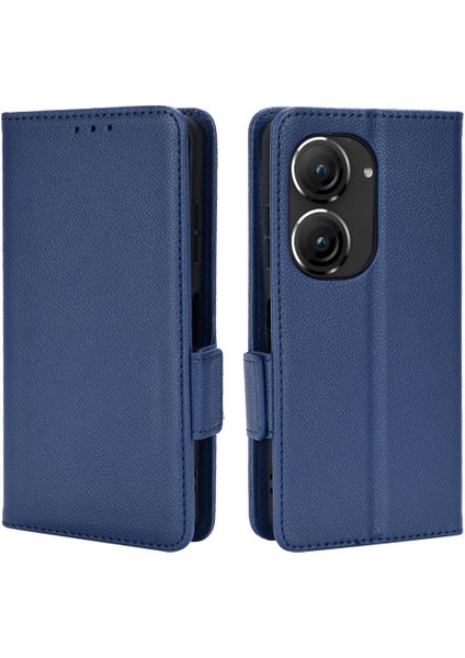 Asus Zenfone 9 Için Kılıf Pu Deri Kart Yuvaları Tutucu Manyetik Cüzdan Yan (Yurt Dışından)