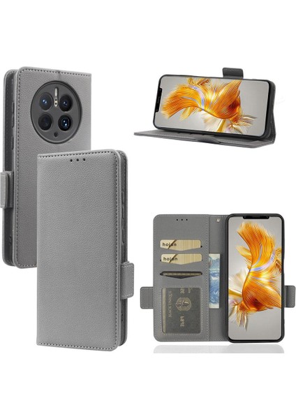 Huawei Mate 50 Pro Için Kılıf Pu Deri Kart Yuvaları Tutucu Yan Toka (Yurt Dışından)