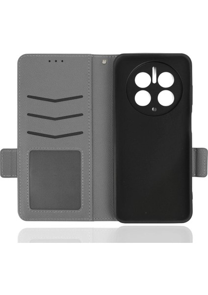 Huawei Mate 50 Pro Için Kılıf Pu Deri Kart Yuvaları Tutucu Yan Toka (Yurt Dışından)