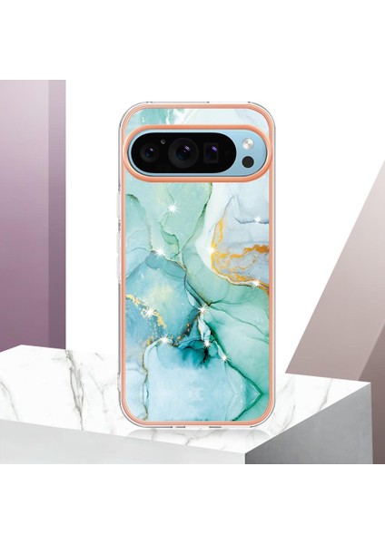 Google Piksel 9 Pro 5g Mermer Desen Ince Tpu Yumuşak Tampon Için Kılıf (Yurt Dışından)