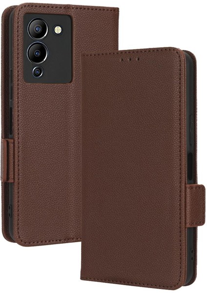 Infinix Not 12 G96 Kart Yuvaları Için Kılıf Tutucu Cüzdan Manyetik Pu Deri (Yurt Dışından)