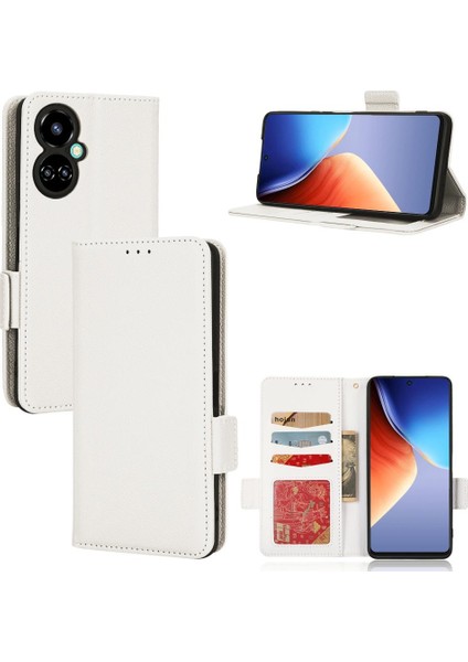 Tecno Camon 19 Cüzdan Kart Yuvaları Için Kılıf Tutucu Pu Deri Yan Toka (Yurt Dışından)
