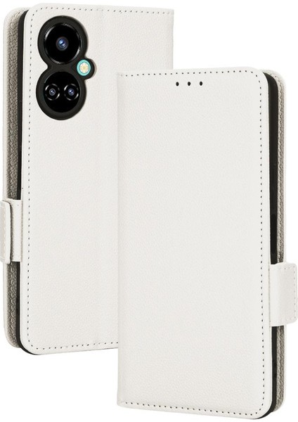 Tecno Camon 19 Cüzdan Kart Yuvaları Için Kılıf Tutucu Pu Deri Yan Toka (Yurt Dışından)