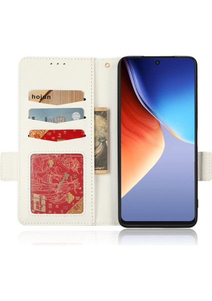 Tecno Camon 19 Cüzdan Kart Yuvaları Için Kılıf Tutucu Pu Deri Yan Toka (Yurt Dışından)