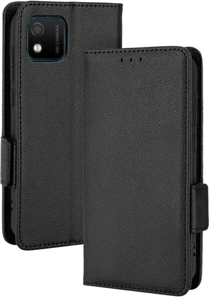 Wiko Y52 Pu Deri Kart Yuvaları Tutucu Için Kılıf Yan Toka Cüzdan Manyetik (Yurt Dışından) modelleri