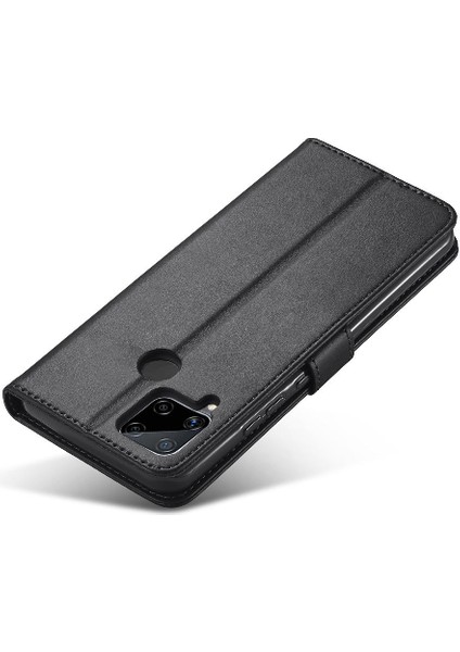 Realme C15/C12/C25 Kart Yuvaları Cüzdan Buzağı Doku Yatay Için Kılıf (Yurt Dışından) modelleri