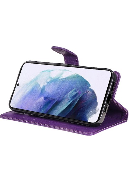 Mays Home1 Kart Yuvası Klasik Düz Renk Yüksek ile Samsung Galaxy S22 Için Flip Case (Yurt Dışından)