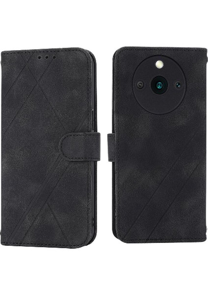 Realme 11 Pro Için Kickstand Durumda Tam Koruma Pu Deri Kayış (Yurt Dışından)