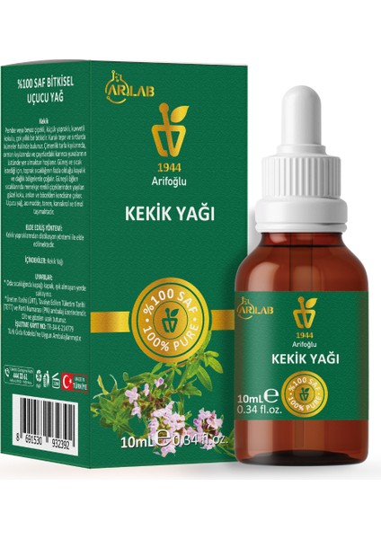 Arlab Kekik Yağı 10ML %100 Saf Arifoğlu