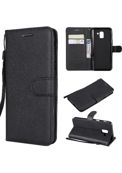 Kart Yuvası ile Samsung Galaxy J6 2018 Için Flip Case Yüksek Kalite Deri (Yurt Dışından)