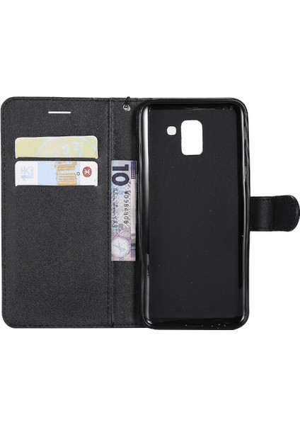 Kart Yuvası ile Samsung Galaxy J6 2018 Için Flip Case Yüksek Kalite Deri (Yurt Dışından)