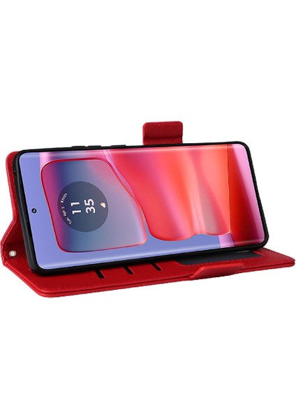 Motorola Moto Kenar 50 Pro Için Kılıf Manyetik Cüzdan Kart Yuvaları Tutucu Yan (Yurt Dışından)