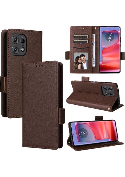 Motorola Moto Kenar 50 Pro Için Kılıf Manyetik Cüzdan Kart Yuvaları Tutucu Yan (Yurt Dışından)