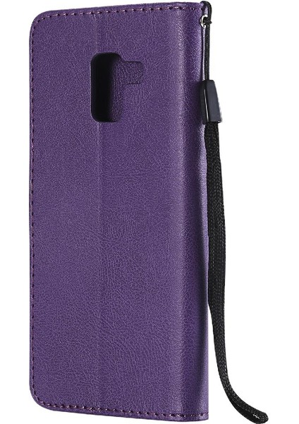 Kart Yuvası ile Samsung Galaxy A8 2018 Için Flip Case Yüksek Kalite Deri (Yurt Dışından)