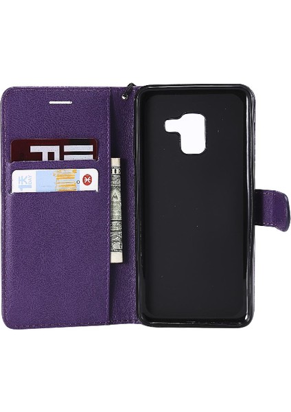Kart Yuvası ile Samsung Galaxy A8 2018 Için Flip Case Yüksek Kalite Deri (Yurt Dışından)