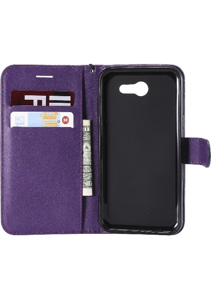 Samsung Galaxy J3 2017 Için Flip Case Kart Yuvası ile Yüksek Kaliteli Deri (Yurt Dışından)