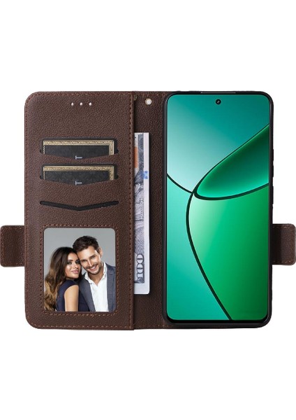 Realme 12 Artı 5g Pu Deri Manyetik Cüzdan Yan Toka Kartı (Yurt Dışından) modelleri