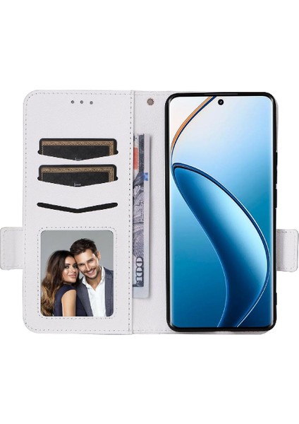 Realme 12 Pro Artı Yan Toka Pu Deri Cüzdan Kart Yuvaları Için Kılıf (Yurt Dışından)