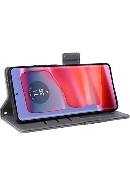 Motorola Moto Kenar 50 Pro Için Kılıf Manyetik Cüzdan Kart Yuvaları Tutucu Yan (Yurt Dışından)