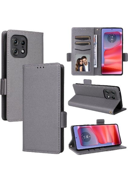 Motorola Moto Kenar 50 Pro Için Kılıf Manyetik Cüzdan Kart Yuvaları Tutucu Yan (Yurt Dışından)