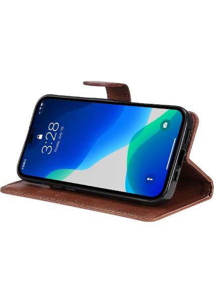 Iphone 14 Için Flip Case Pro Klasik Düz Renk Iş Cüzdan Telefon Kılıfı (Yurt Dışından)