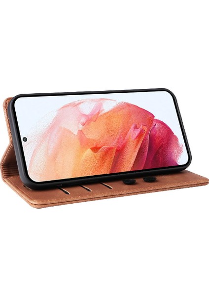 Samsung Galaxy S21 Cüzdan Için Flip Case Basit Iş Kapak Kılıfı (Yurt Dışından) modelleri