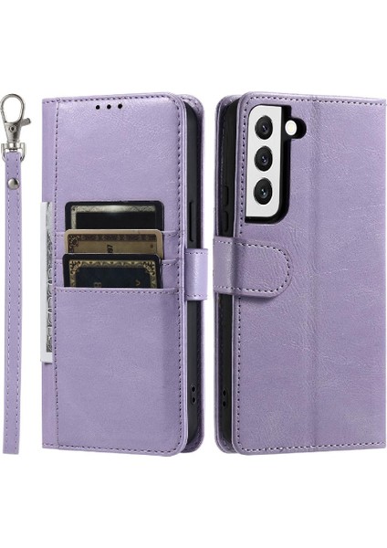 Samsung Galaxy S22 Artı Pu Deri Cüzdan Kickstand 6 Kart Için Flip Case (Yurt Dışından)