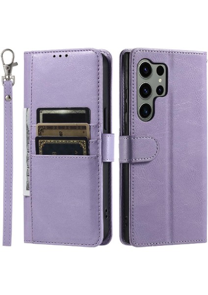 Samsung Galaxy S23 Için Flip Case Ultra 6 Kart Yuvaları Kickstand Pu Deri (Yurt Dışından)