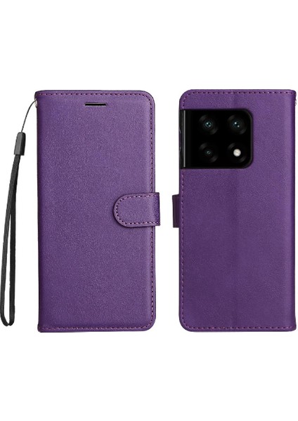 Oneplus 10 Için Flip Case Pro 5g Klasik Katı Renk Kart Yuvası ile Yüksek (Yurt Dışından)