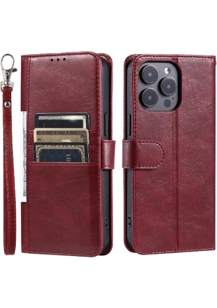 Iphone 12 Için Flip Case Pro Max Cüzdan Pu Deri 6 Kart Yuvaları Kickstand (Yurt Dışından)