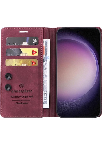 Samsung Galaxy S24 Artı Deri Kılıf Cüzdan Basit Iş Için Flip Case (Yurt Dışından)