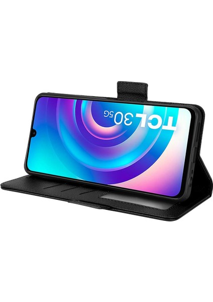 Tcl 30 5g Cüzdan Yan Toka Manyetik Pu Deri Kart Yuvaları Için Kılıf (Yurt Dışından)