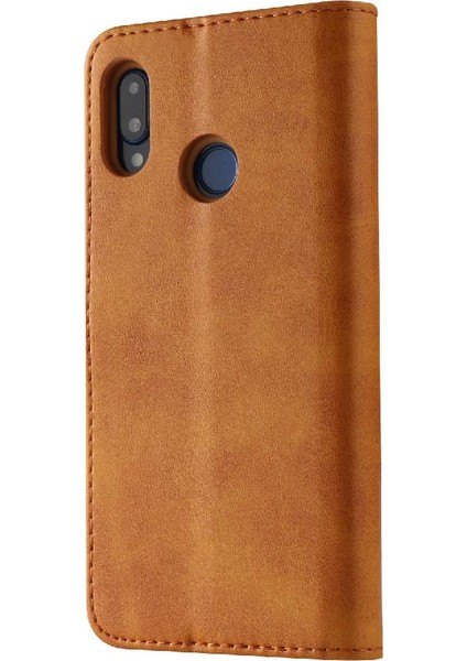 Tutucu Kart Yuvaları ile Huawei P20 Lite Için Kılıf Cüzdan Buzağı Doku Flip (Yurt Dışından)